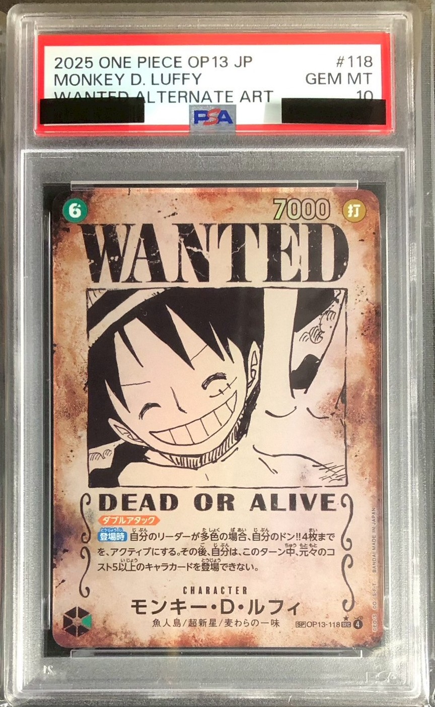 【PSA10】モンキー・Ｄ・ルフィ(パラレル/手配書)【SP】【OP13-118】