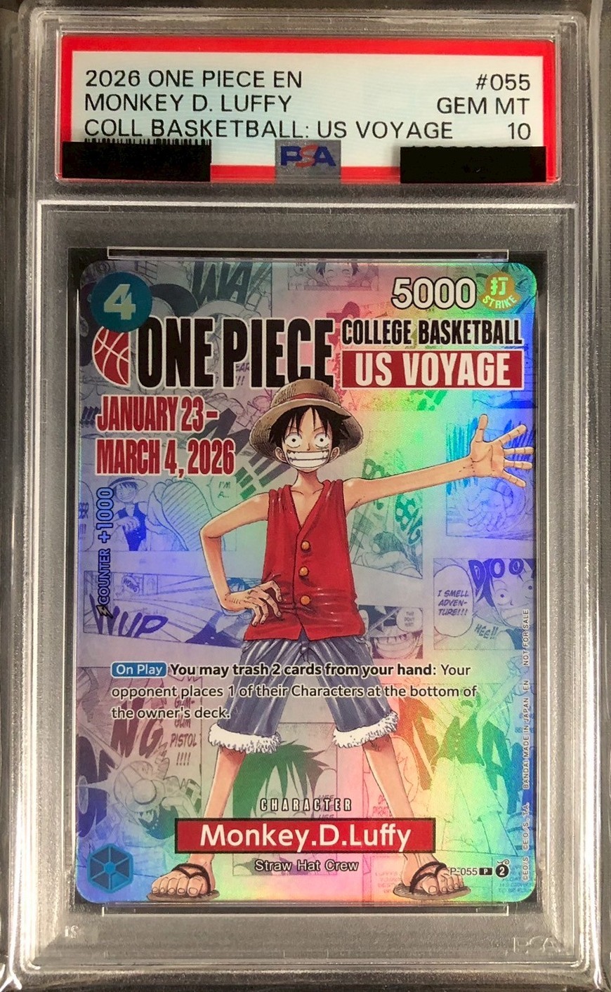 【PSA10】モンキー・D・ルフィ（バスケットボール）【プロモ】【P-055】