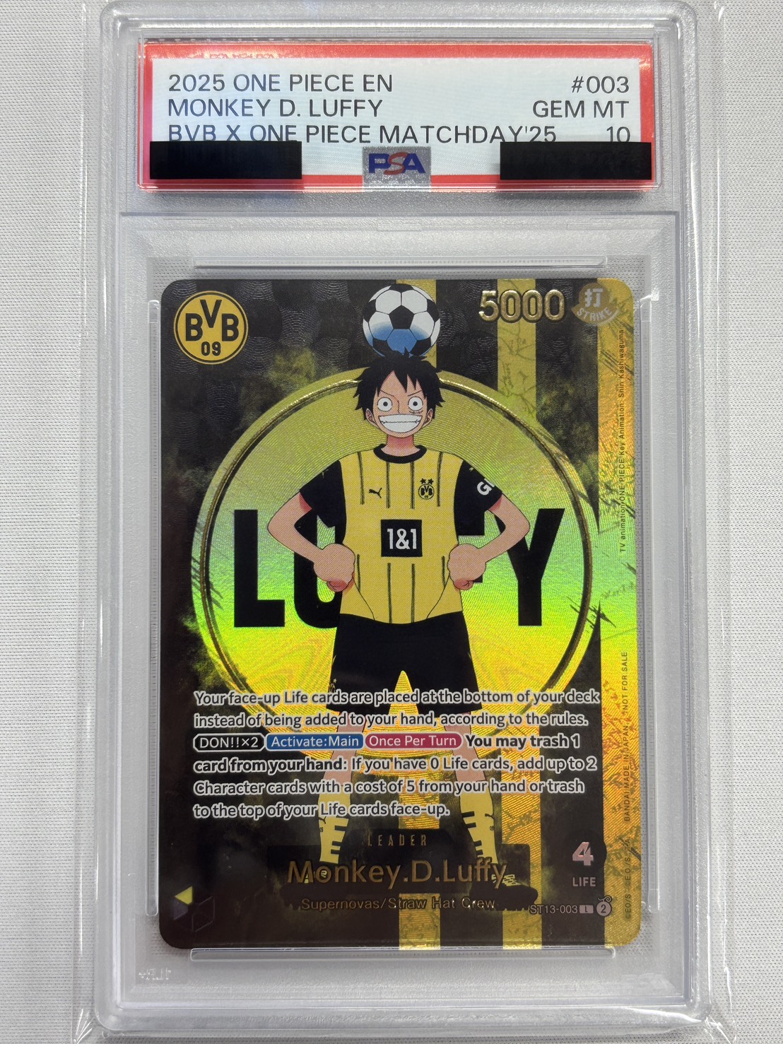 【PSA10】モンキー・Ｄ・ルフィ【L】【ドルトムント】【ST13-003】