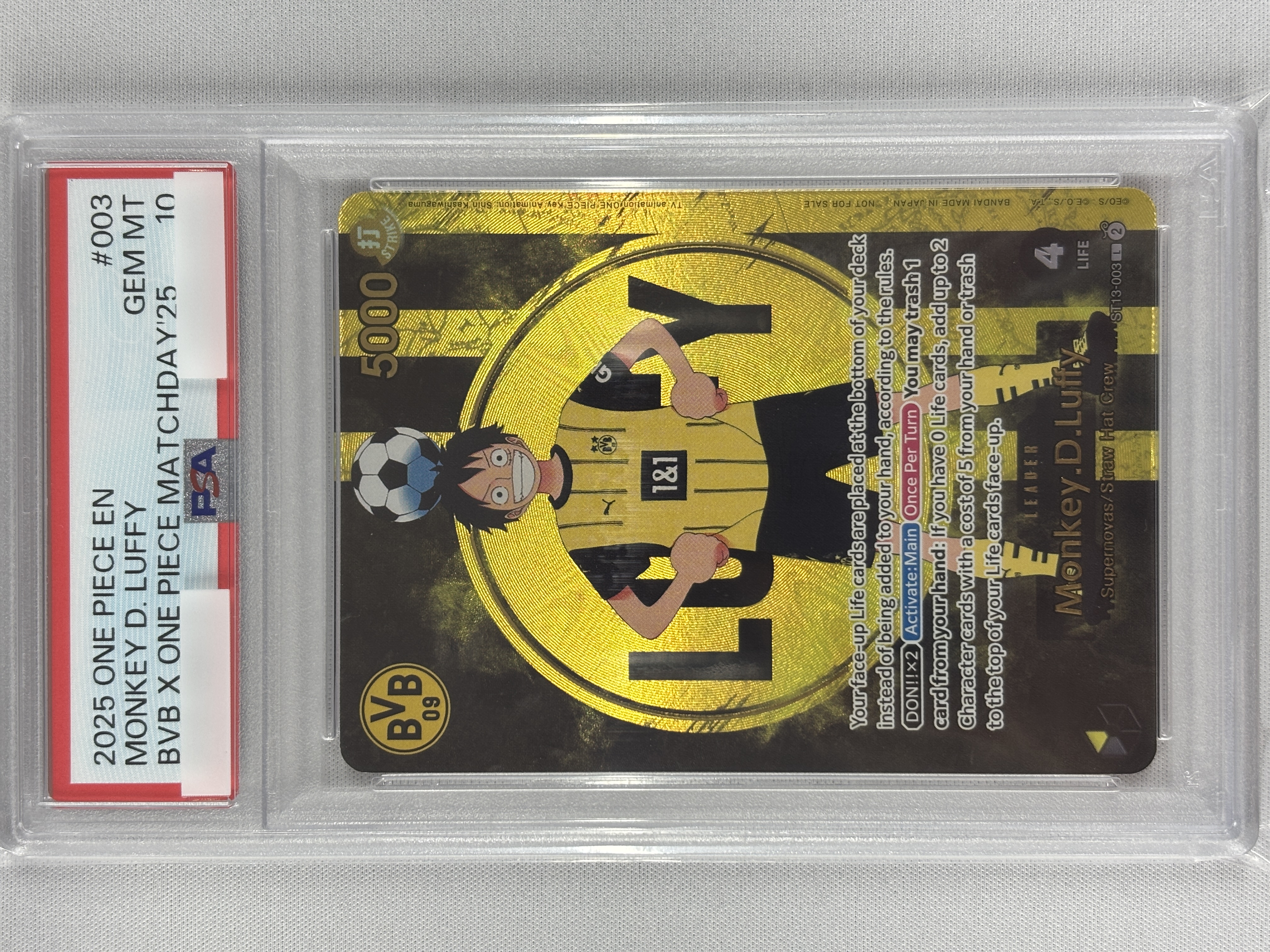 【PSA10】モンキー・D・ルフィ(英語版/ドルトムント)【L】【ST13-003】①